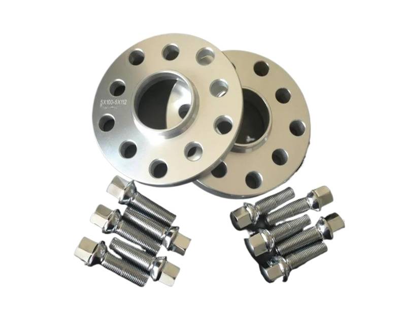 2 Stücke 10mm/12mm/15mm/20mm Hubcentric Spurverbreiterungen Adapter 5x100 / 5x112 Für VW 57,1mm + Kugelkopfschrauben Auto-Rad-Distanzscheiben(12mm) von AWGNTQQ