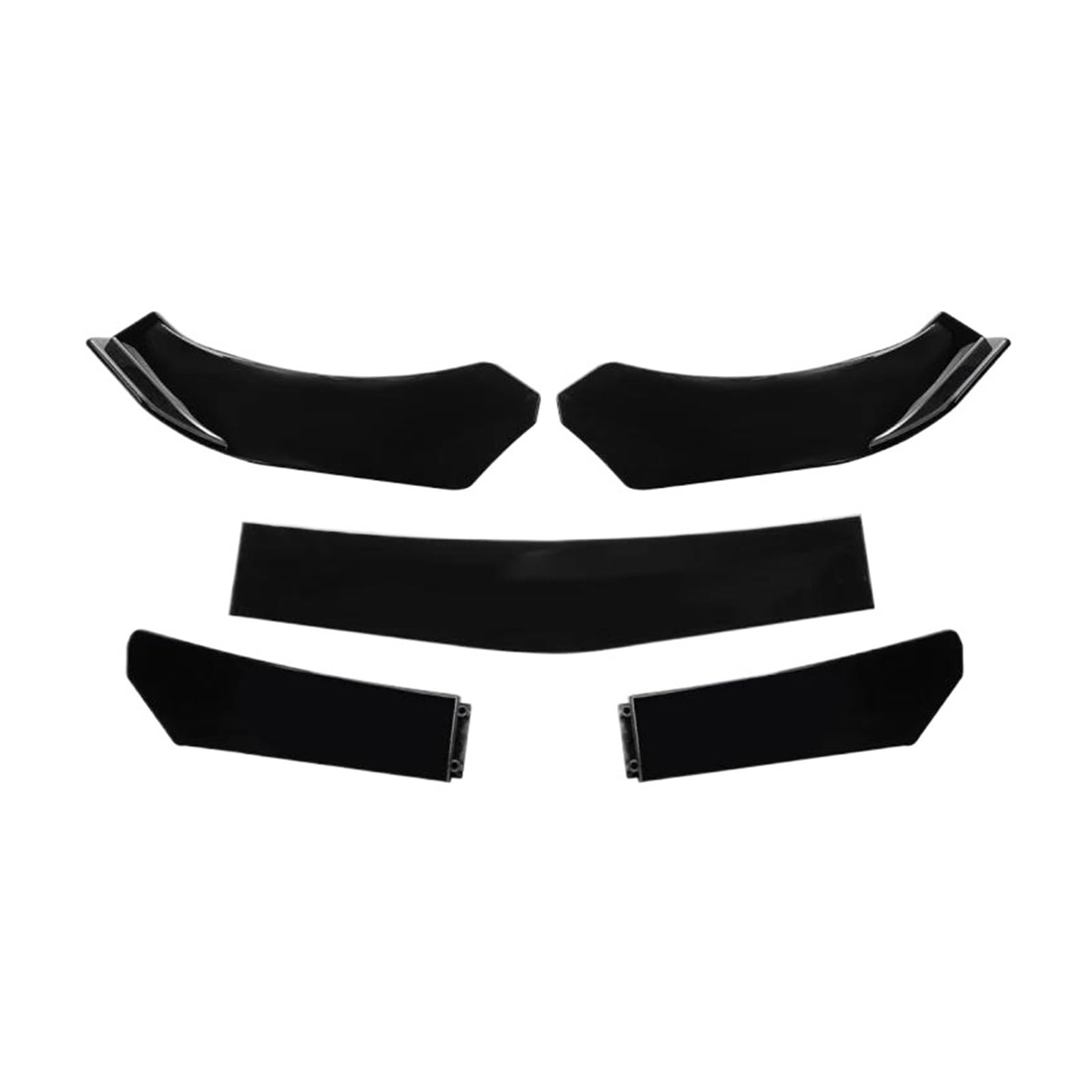 Frontstoßstange Lip 4/5 STÜCKE Universal Auto Vorderen Stoßfänger Lip Body Kit Spoiler Canard Splitter Diffusor Kohlefaser Für Benz Frontstoßstange Spoiler(5PC Bright Black) von AWGNTQQ