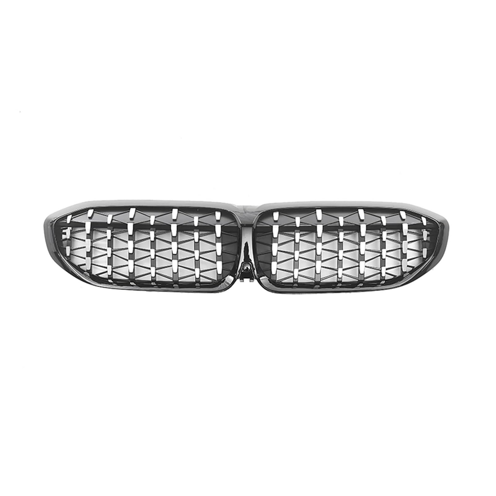 Frontstoßstange Lip Für 3 Serie G20 G21 G28 330i M340i 2019-2022 Obere Stoßstange Haube Mesh Racing Grill Grid Kit 51138072085 Vorne Niere Kühlergrill Frontstoßstange Spoiler(Black-Silver) von AWGNTQQ