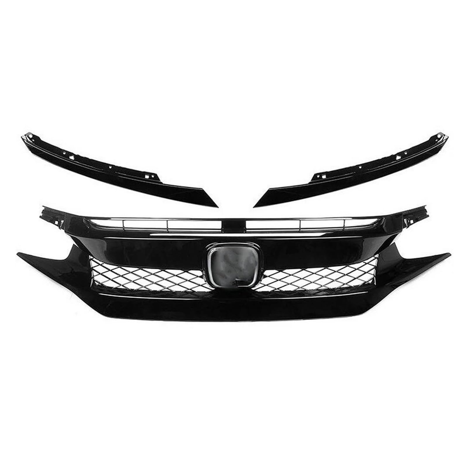 Frontstoßstange Lip Für Die 10. Generation Für Civic Black Grille 2016-2018 2019-2020 2021 Fronthaubengrill Racing Bumper Grill Außenzubehör Frontstoßstange Spoiler(2019-2020 Black-A) von AWGNTQQ