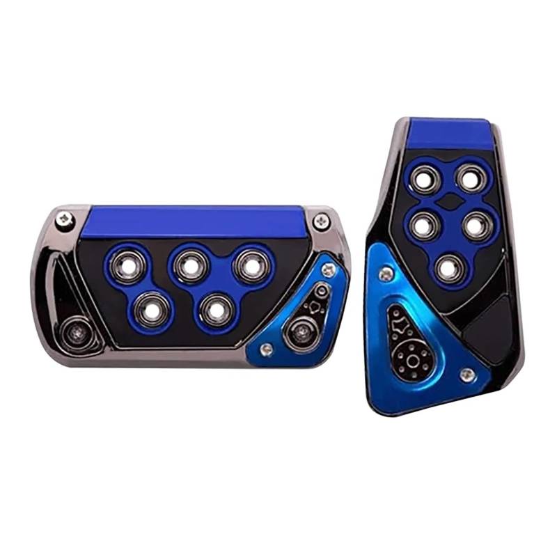 Fußpedal Bremspedal Universal 2Pcs Auto Pedal Automatische Sport Pedal Beschleuniger Kraftstoff Bremse Clucth Pad Abdeckung Auto Zubehör Autopedal(Blau) von AWGNTQQ