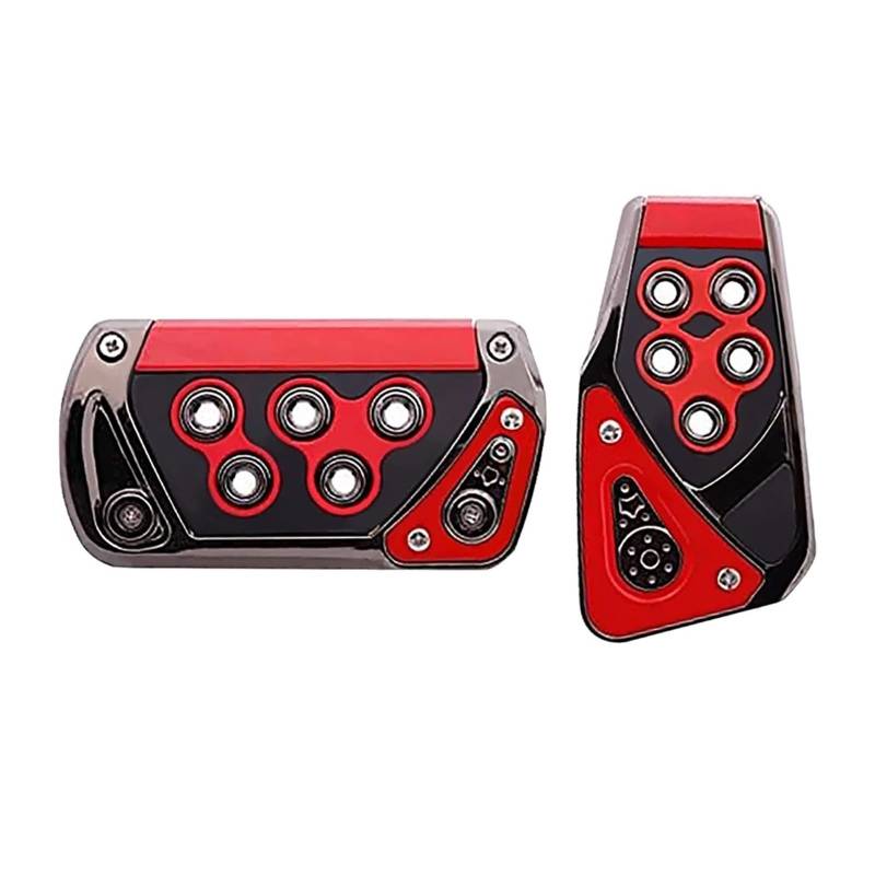 Fußpedal Bremspedal Universal 2Pcs Auto Pedal Automatische Sport Pedal Beschleuniger Kraftstoff Bremse Clucth Pad Abdeckung Auto Zubehör Autopedal(Red) von AWGNTQQ