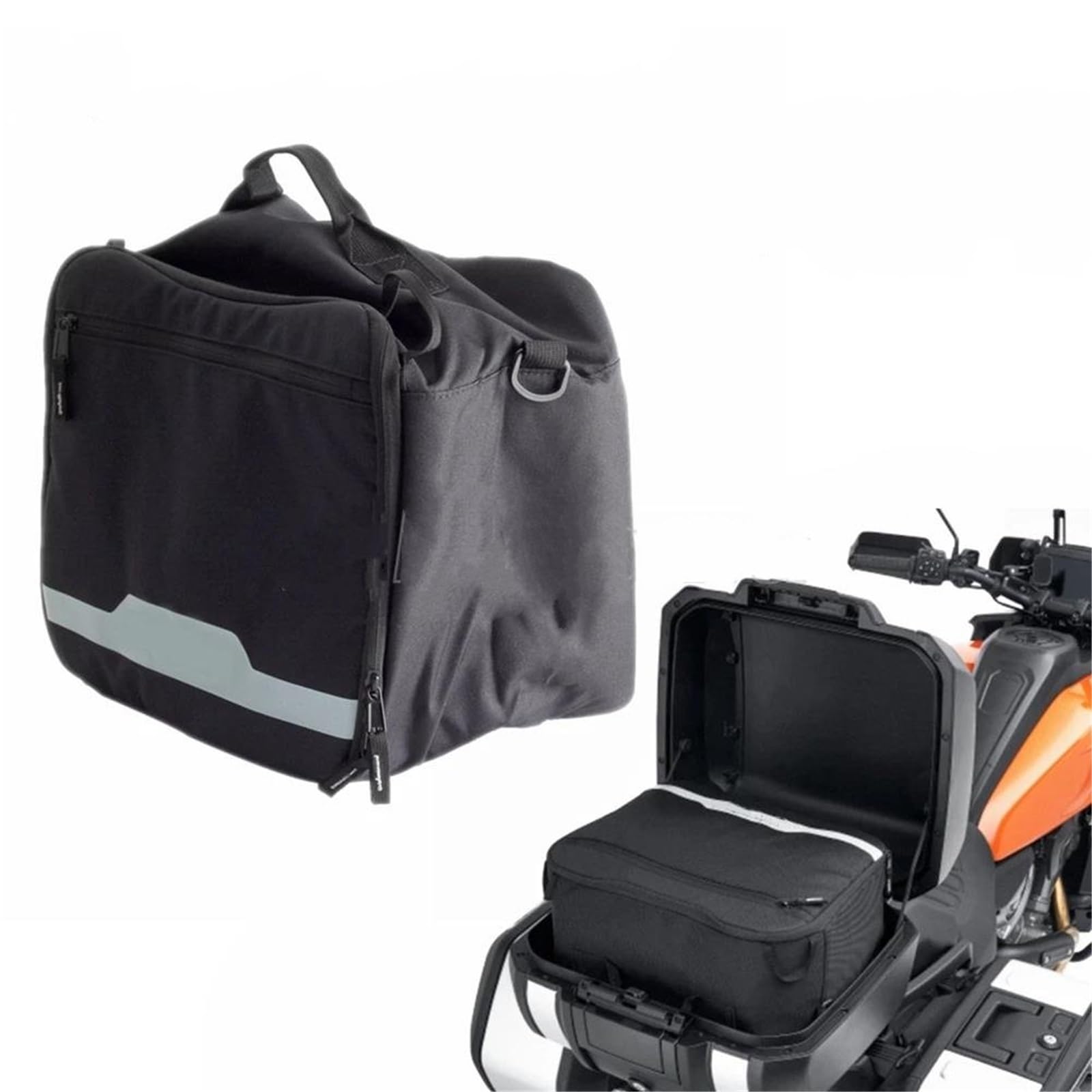 Leder & Satteltaschen Für Pan America 1250 1250S RA1250 1250 S RA 1250 2021 600D Polyester Stoff Gepäck Tasche Motorrad Seite Box Motorrad Tasche(1Set Top Side) von AWGNTQQ