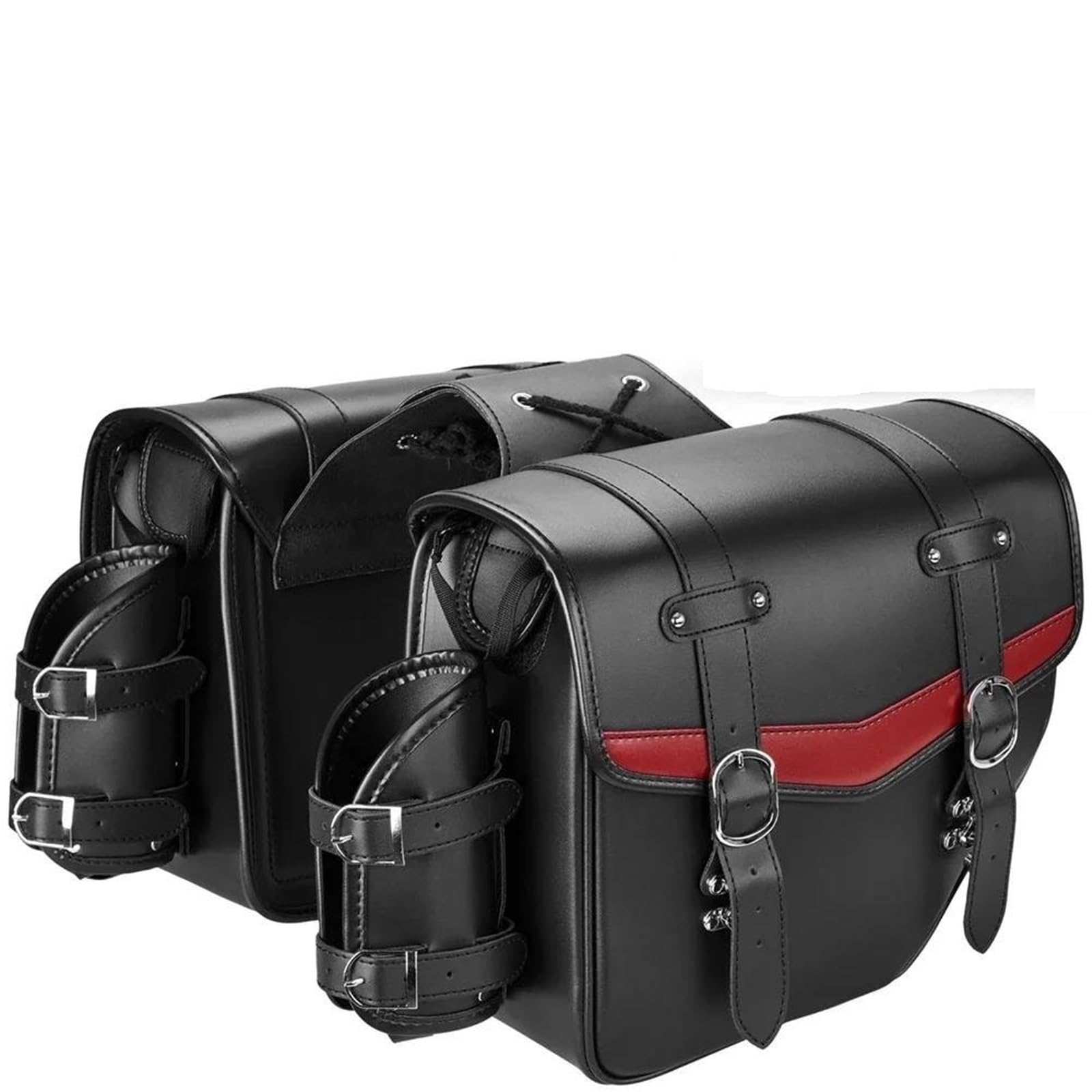 Leder & Satteltaschen Für Softail Dyna Für Road King Motorrad Universal Satteltasche PU Leder wasserdichte Gepäck Tasche Motorrad Tasche von AWGNTQQ