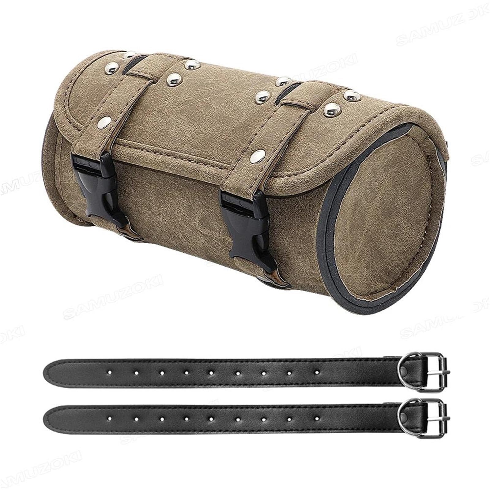 Leder & Satteltaschen Für Sportster Chopper Für Bobber Für Cruiser Für Dyna Für Softail Leder Satteltasche Gabel Werkzeugtasche Motorrad Tasche(Style 8) von AWGNTQQ