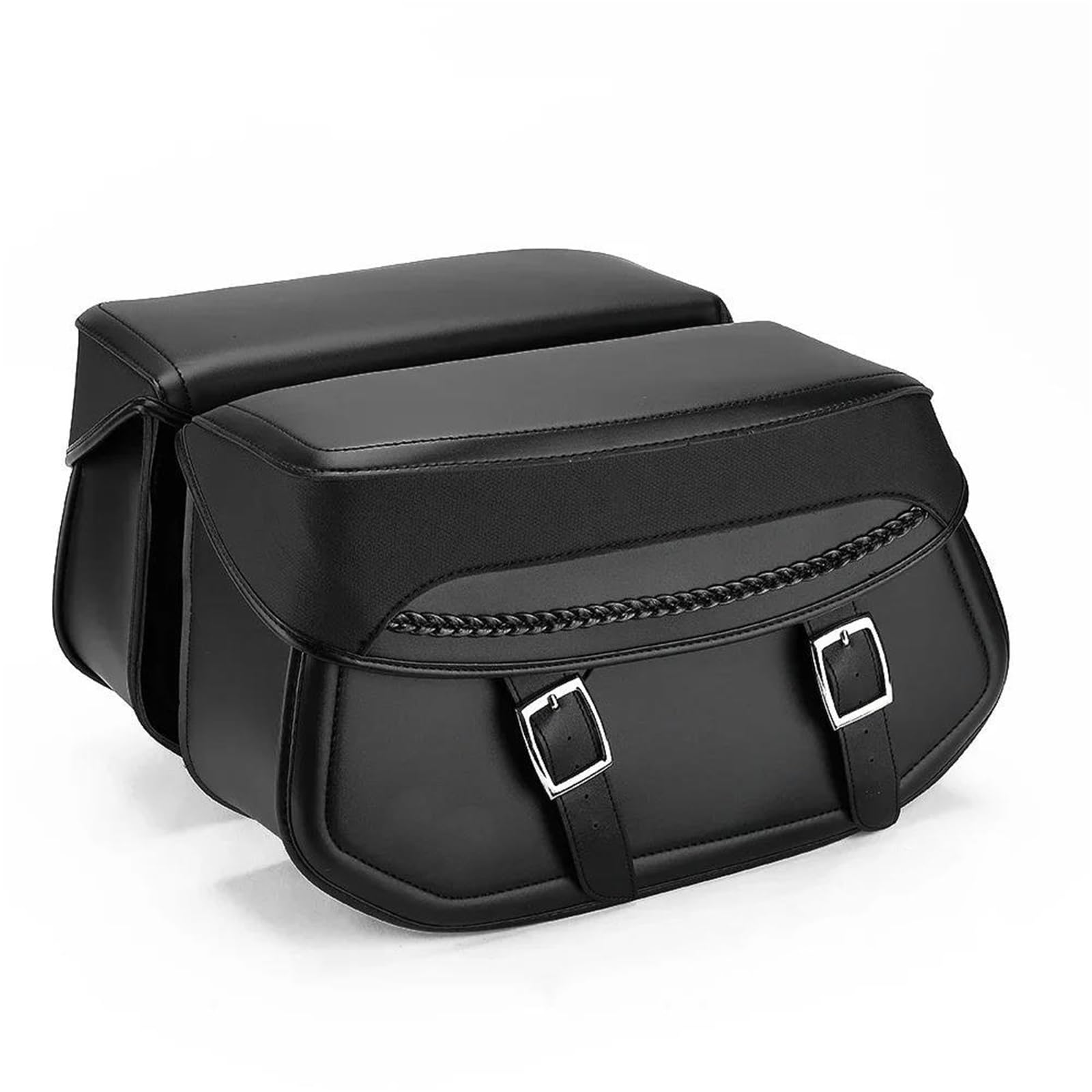 Leder & Satteltaschen Für Sportster Für Dyna Softail Für Touring Für Vstar Shadow Motorrad Satteltasche Kunstleder Motorrad Überwurf Satteltasche Motorrad Tasche(Schwarz) von AWGNTQQ