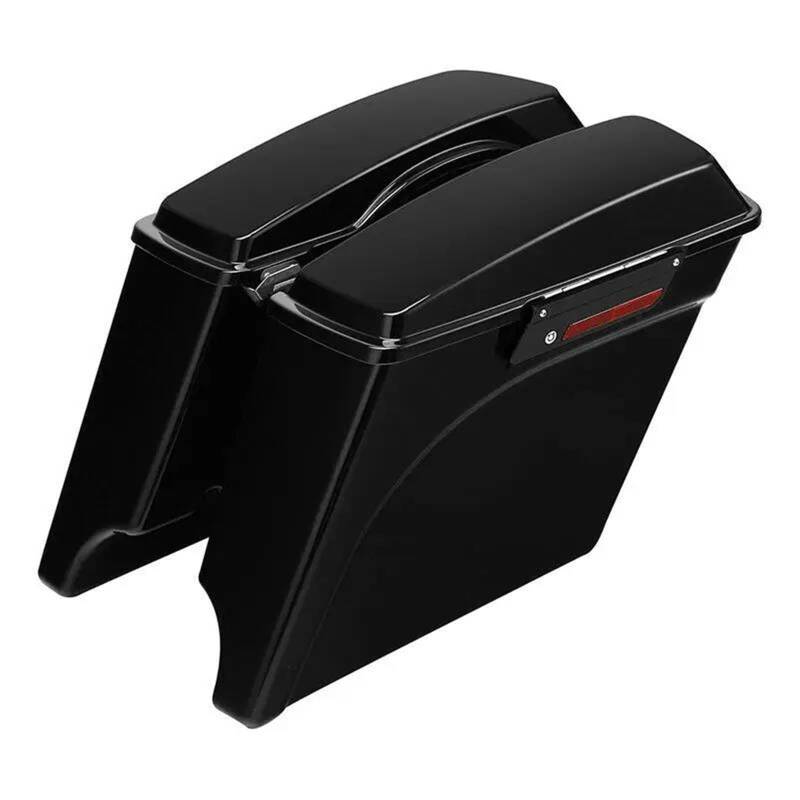 Leder & Satteltaschen Für Touring Road King Street Glide Electra Glide 1993-2013 Motorrad 5" Gestreckte Erweiterte Satteltaschentasche Motorrad Tasche(Vivid BlackA) von AWGNTQQ