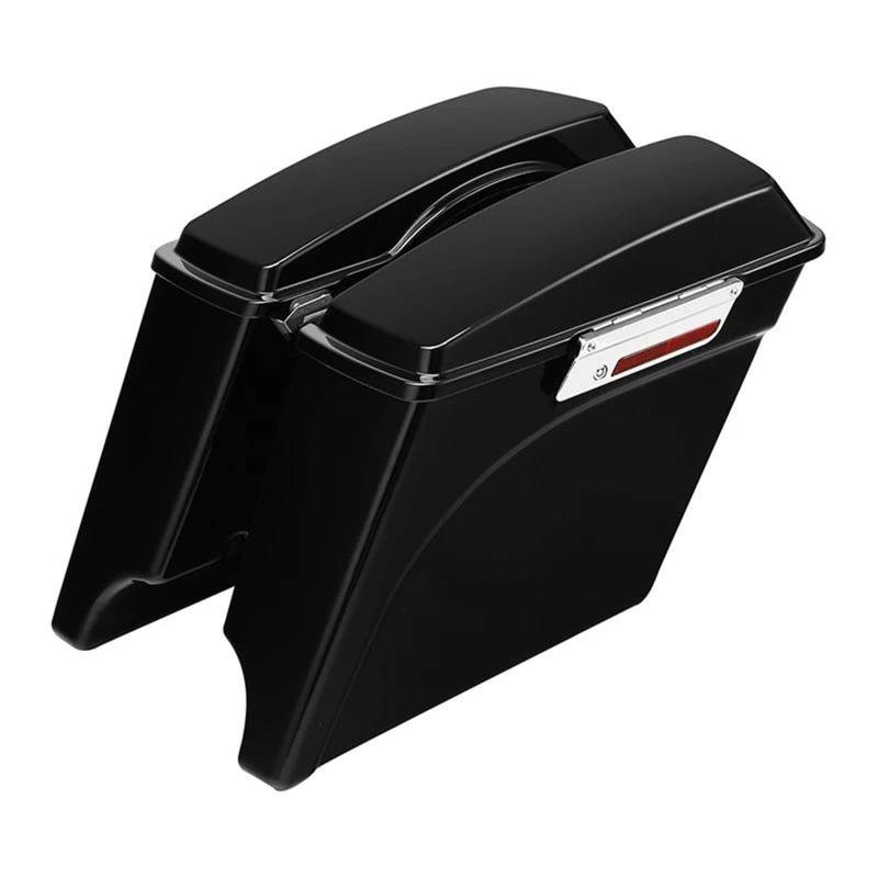 Leder & Satteltaschen Für Touring Road King Street Glide Electra Glide 1993-2013 Motorrad 5" Gestreckte Erweiterte Satteltaschentasche Motorrad Tasche(Vivid BlackB) von AWGNTQQ