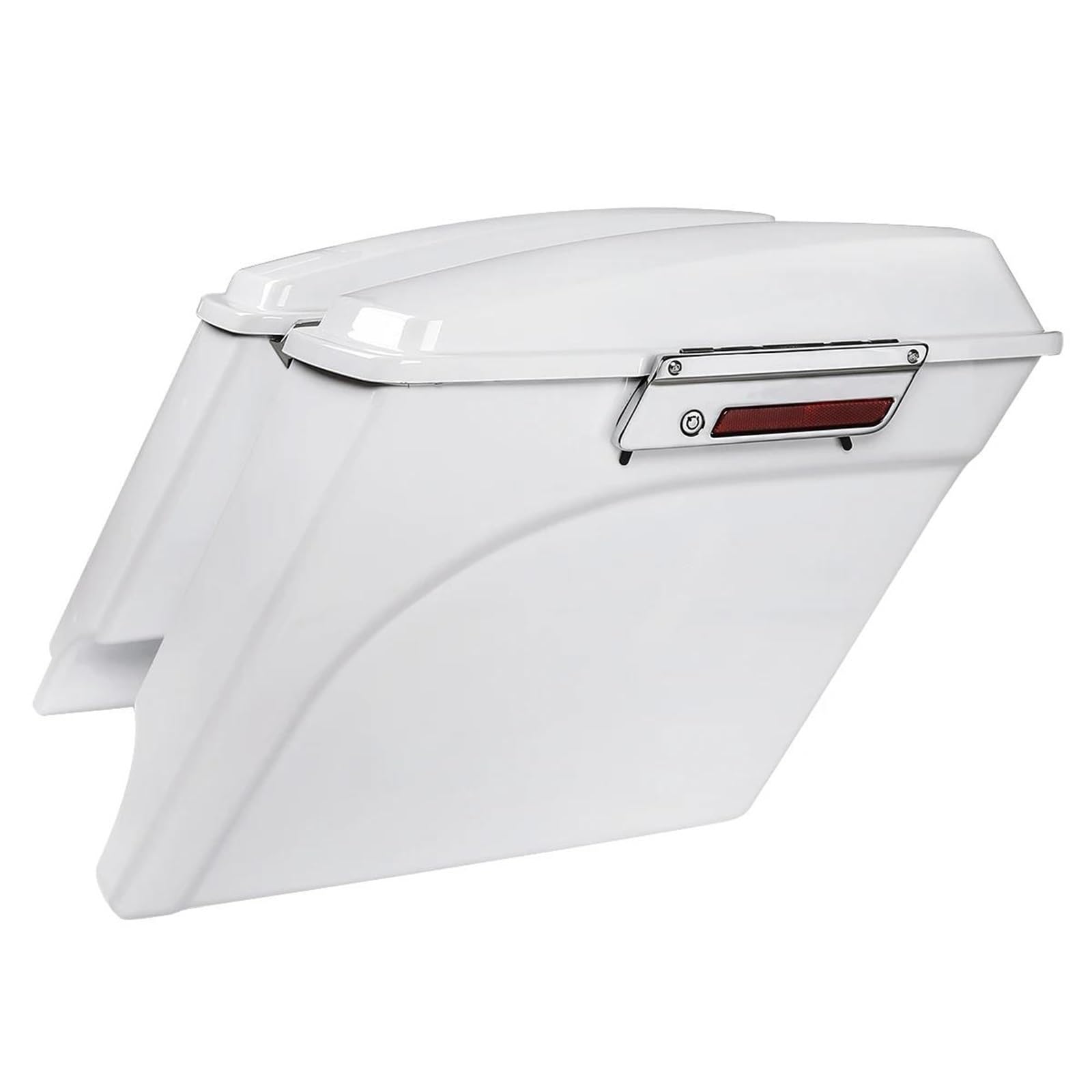 Leder & Satteltaschen Für Touring Road King Street Glide Electra Glide 1993-2013 Motorrad 5" Gestreckte Erweiterte Satteltaschentasche Motorrad Tasche(White) von AWGNTQQ