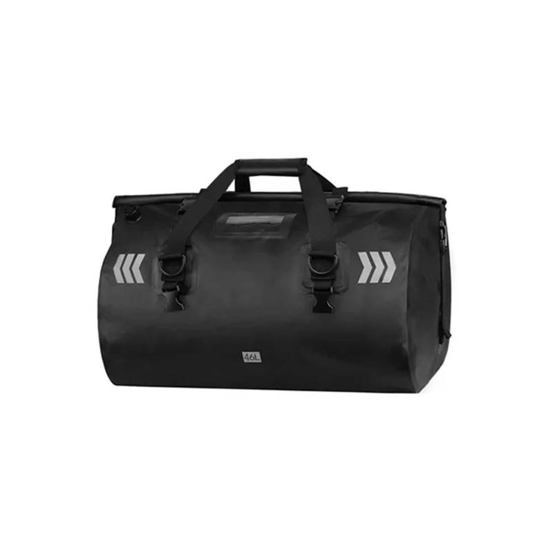 Leder & Satteltaschen Motorrad-Hecktasche wasserdichte Motorrad-Rücksitztasche Seesack Gepäckträger Kofferraumtasche Aufbewahrungstasche Motorrad Tasche(46L Black) von AWGNTQQ