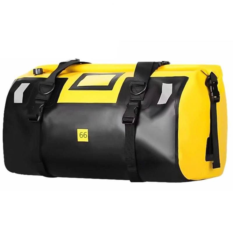 Leder & Satteltaschen Motorrad-Hecktasche wasserdichte Motorrad-Rücksitztasche Seesack Gepäckträger Kofferraumtasche Aufbewahrungstasche Motorrad Tasche(66L Yellow) von AWGNTQQ