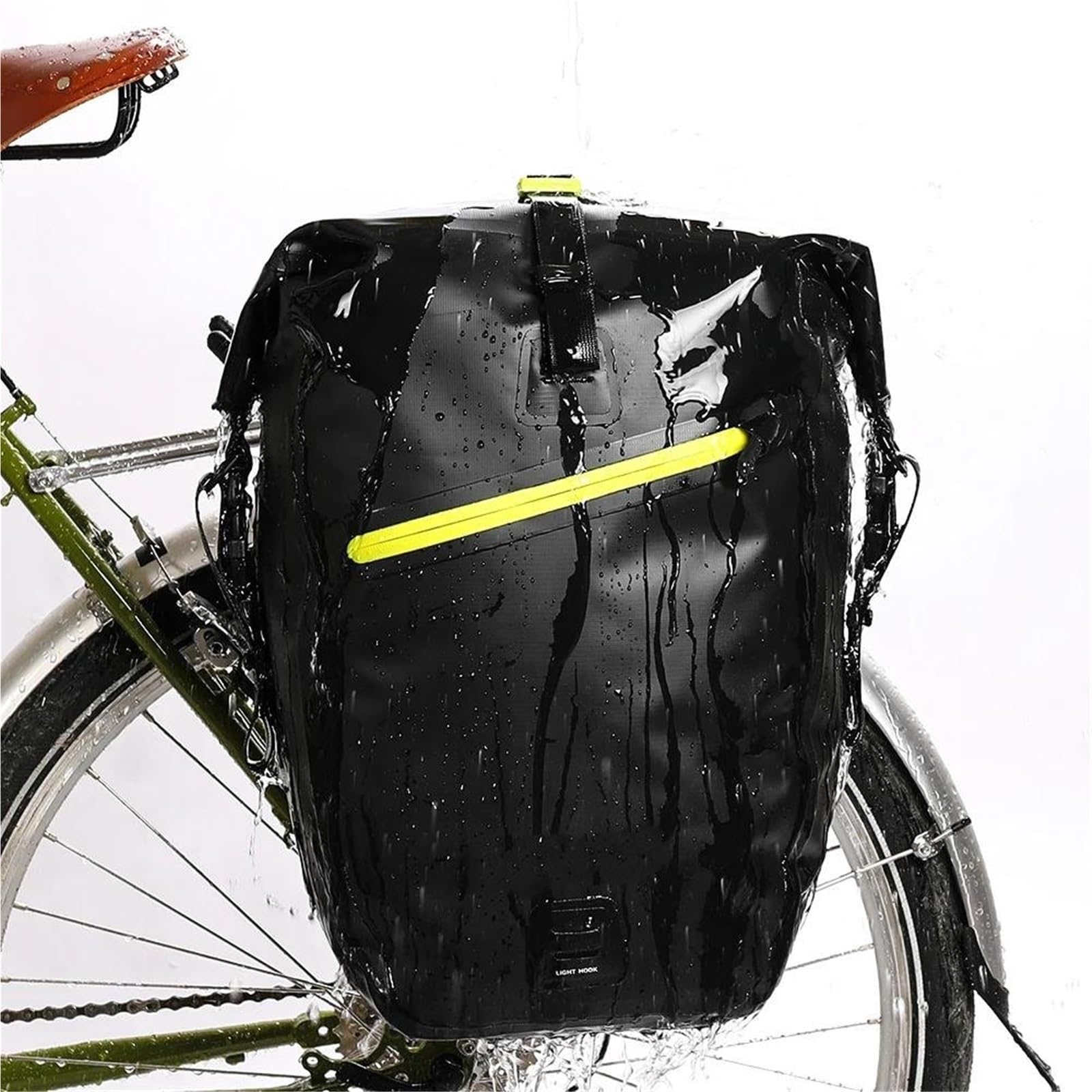 Leder & Satteltaschen Universal Fahrrad Tasche 20L/27L Reise Gepäckträger Schwanz Sitz Trunk Bag Fahrrad Gepäck Tasche Motorrad Tasche(27L Black) von AWGNTQQ