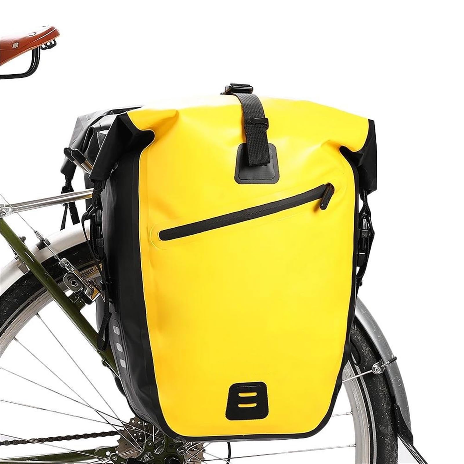 Leder & Satteltaschen Universal Fahrrad Tasche 20L/27L Reise Gepäckträger Schwanz Sitz Trunk Bag Fahrrad Gepäck Tasche Motorrad Tasche(27L Yellow) von AWGNTQQ