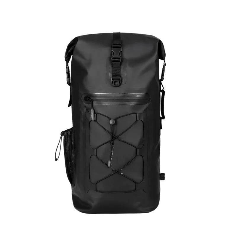 Leder & Satteltaschen Universal Radfahren Rucksack 35L wasserdichte Doppel Schulter Outdoor Camouflage Taktische Sport Große Kapazität Rucksack Motorrad Tasche(FM2023A Black) von AWGNTQQ