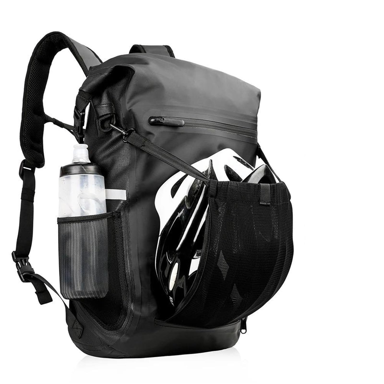 Leder & Satteltaschen Universelle Fahrrad Gepäcktasche 22 L wasserdichte Kofferraumtasche Multifunktions Gepäckträger Fahrradtasche Umhängetasche Motorrad Tasche(Schwarz) von AWGNTQQ