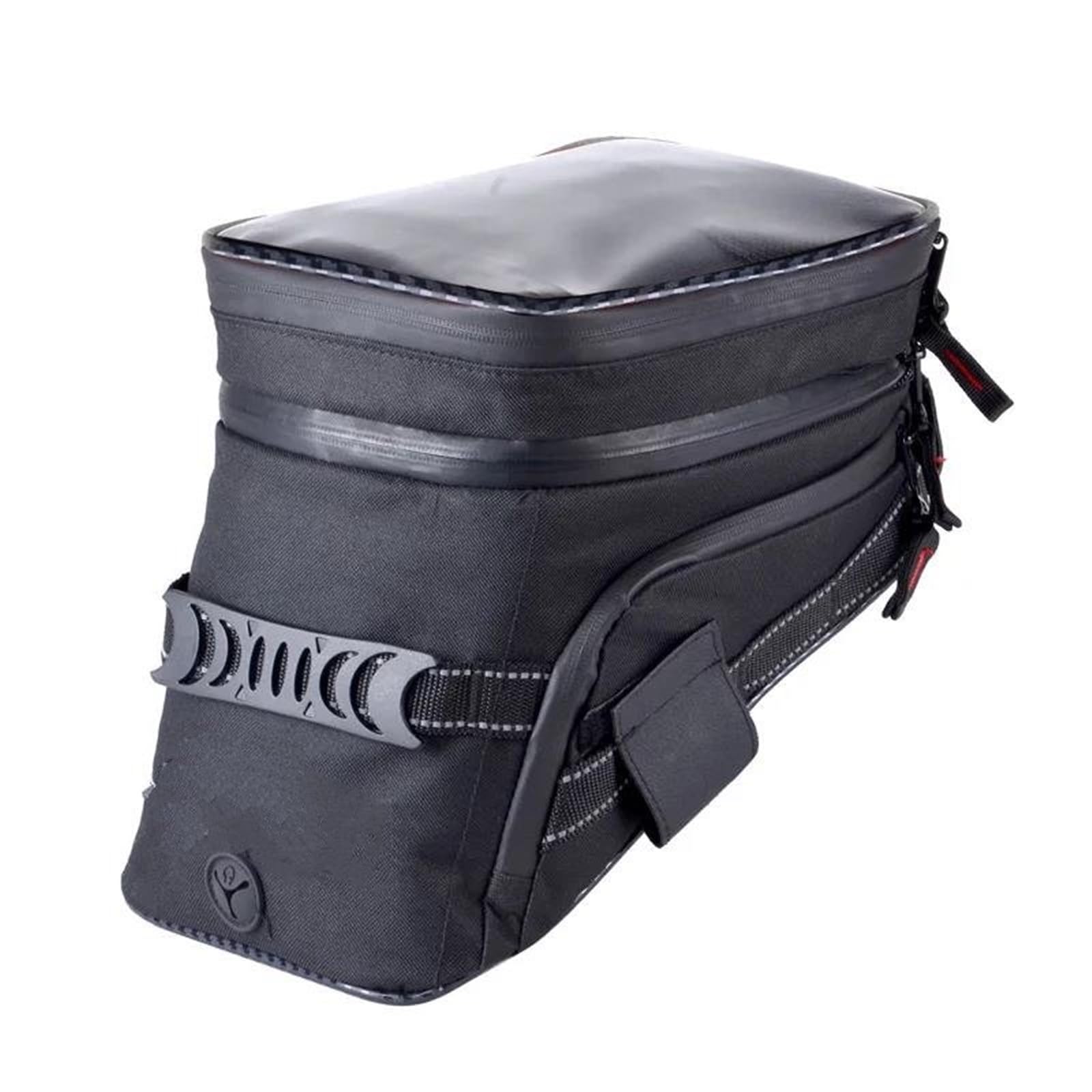 Leder & Satteltaschen Universelle Motorrad Tankrucksack Satteltasche Mit Einbautasche Mit Starkem Reflektierendem Klebeband Motorrad Tasche(Schwarz) von AWGNTQQ