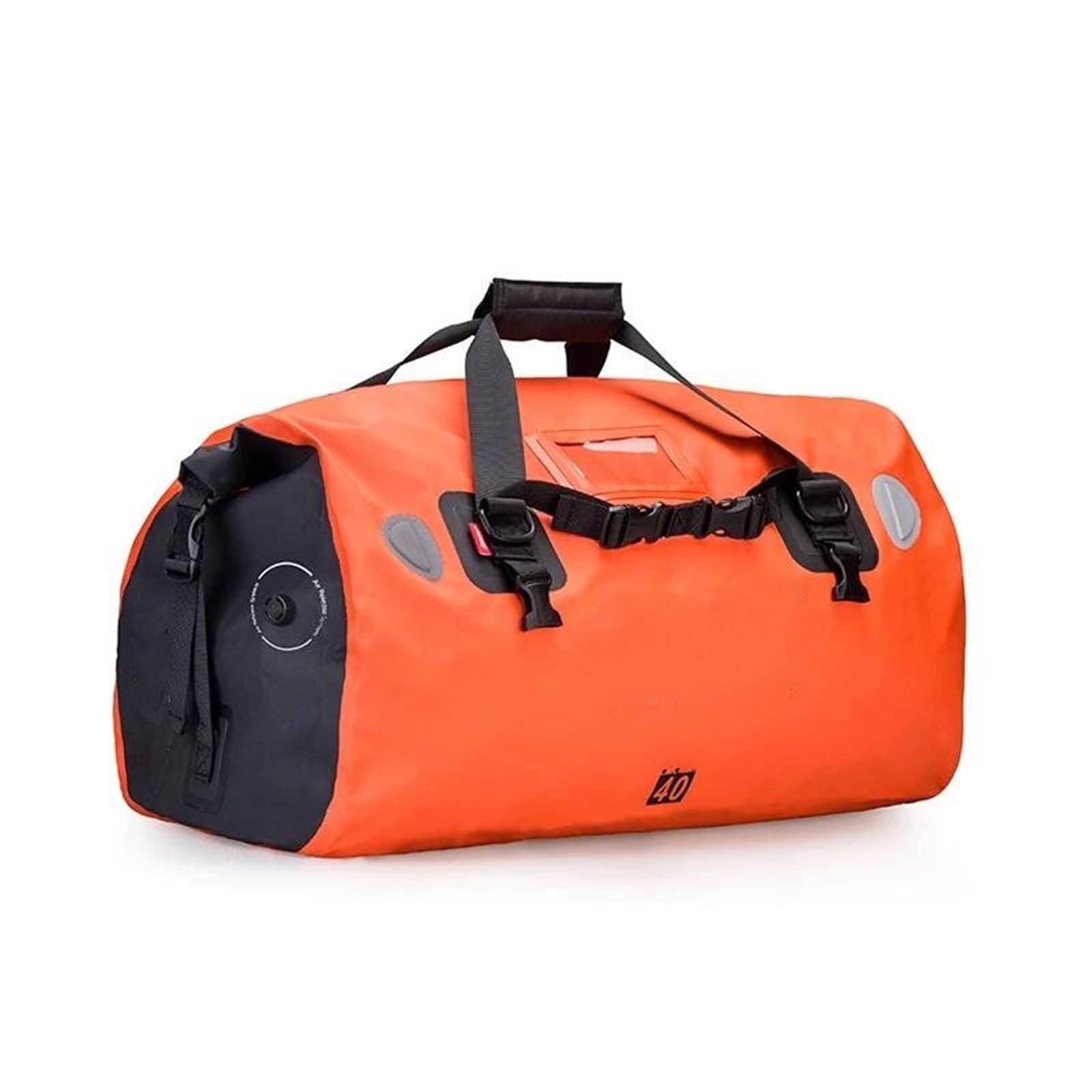 Leder & Satteltaschen Universeller Motorrad Kofferraum-Rucksack Hecktasche Reisetasche 40 L/60 L Große Kapazität Multifunktional Motorrad Tasche(Orange-40L) von AWGNTQQ