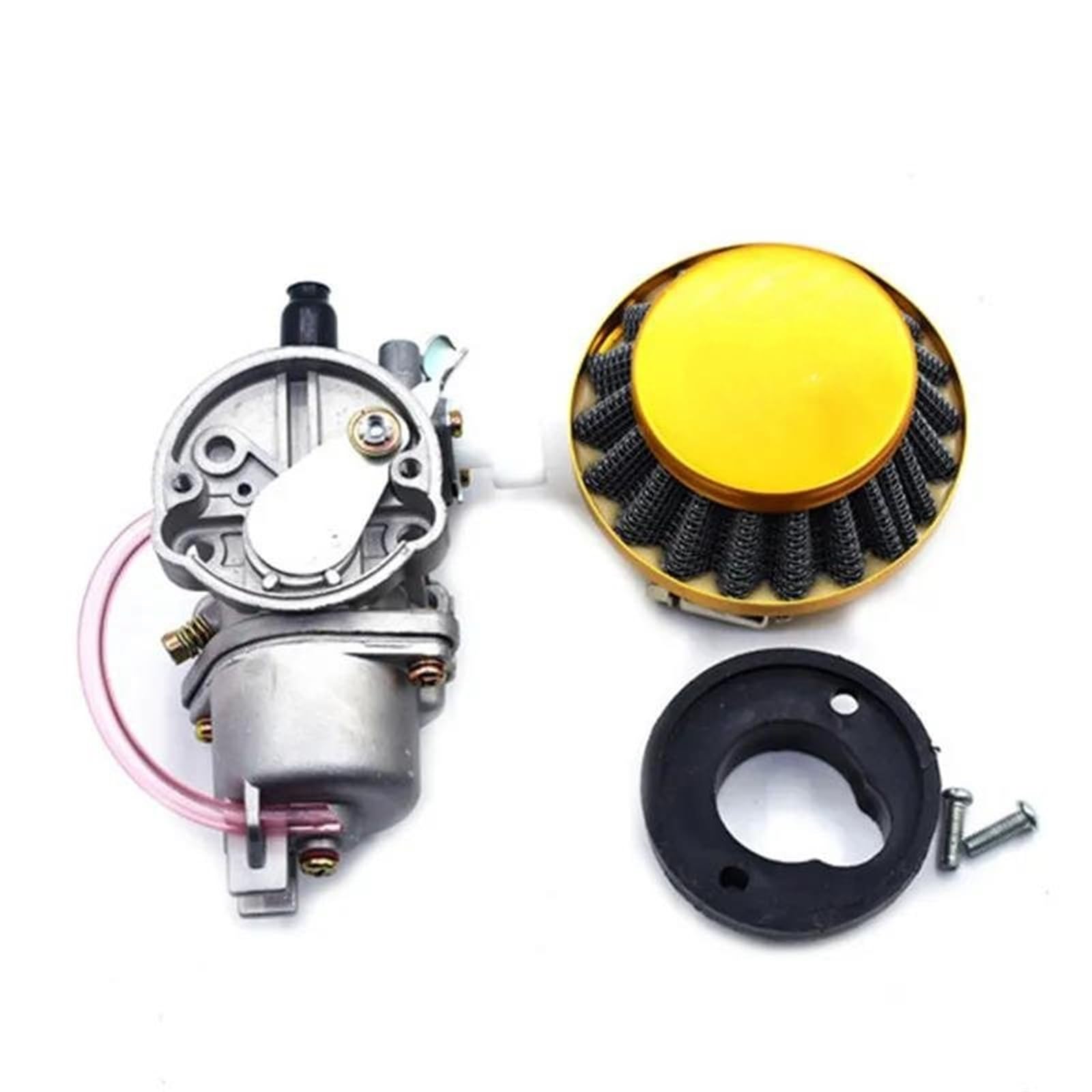 Motorrad Carburetor Für 47cc 49cc Für Mini Motor Dirt Pit Pocket Bike ATV Quad Go Kart Vergaser Mit 44mm Luftfilter Vergaser Motor(Gold-PPR) von AWGNTQQ