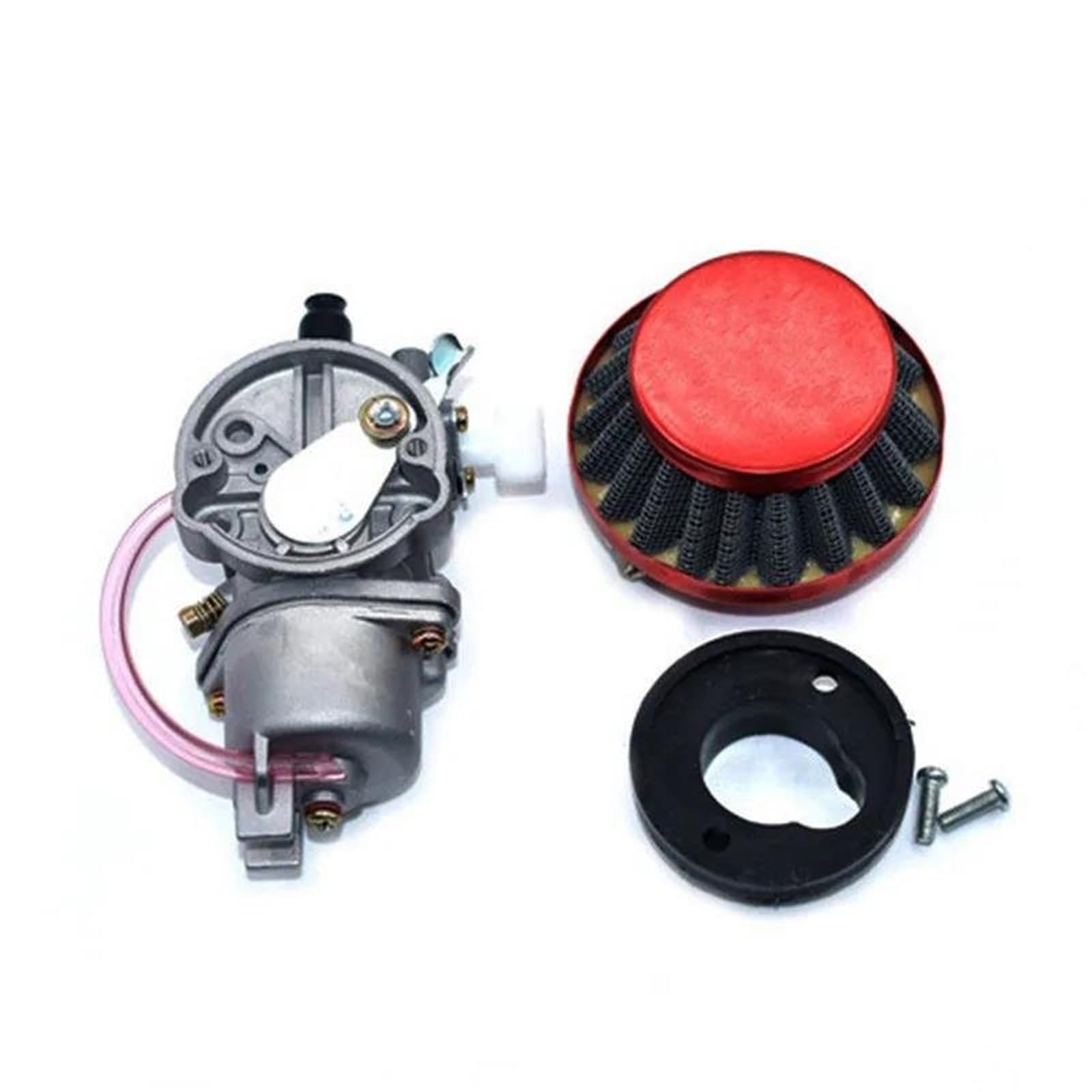 Motorrad Carburetor Für 47cc 49cc Für Mini Motor Dirt Pit Pocket Bike ATV Quad Go Kart Vergaser Mit 44mm Luftfilter Vergaser Motor(Red-PPR) von AWGNTQQ