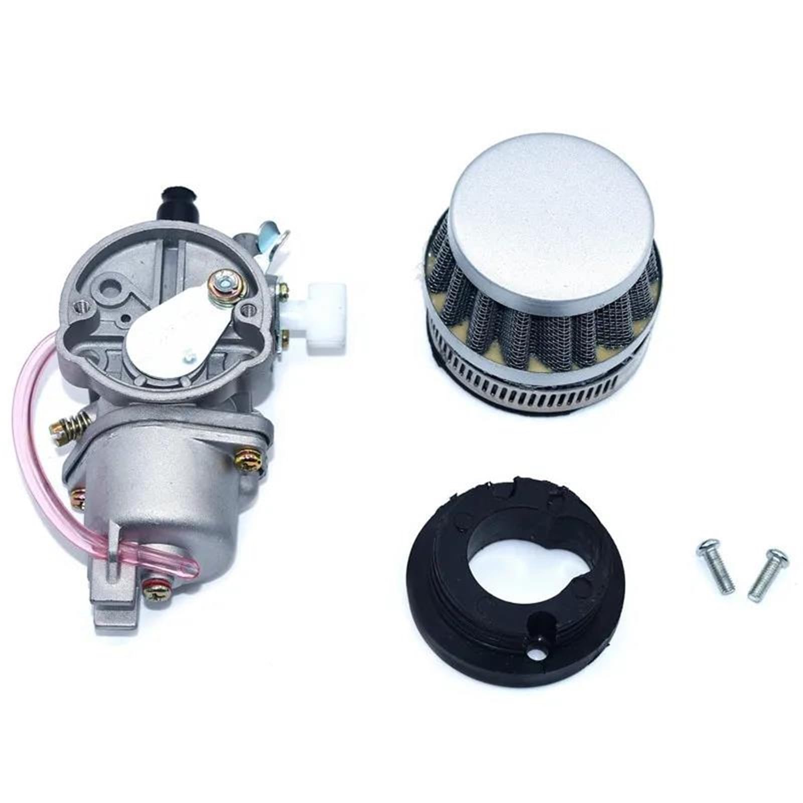 Motorrad Carburetor Für 47cc 49cc Für Mini Motor Dirt Pit Pocket Bike ATV Quad Go Kart Vergaser Mit 44mm Luftfilter Vergaser Motor(Silber) von AWGNTQQ