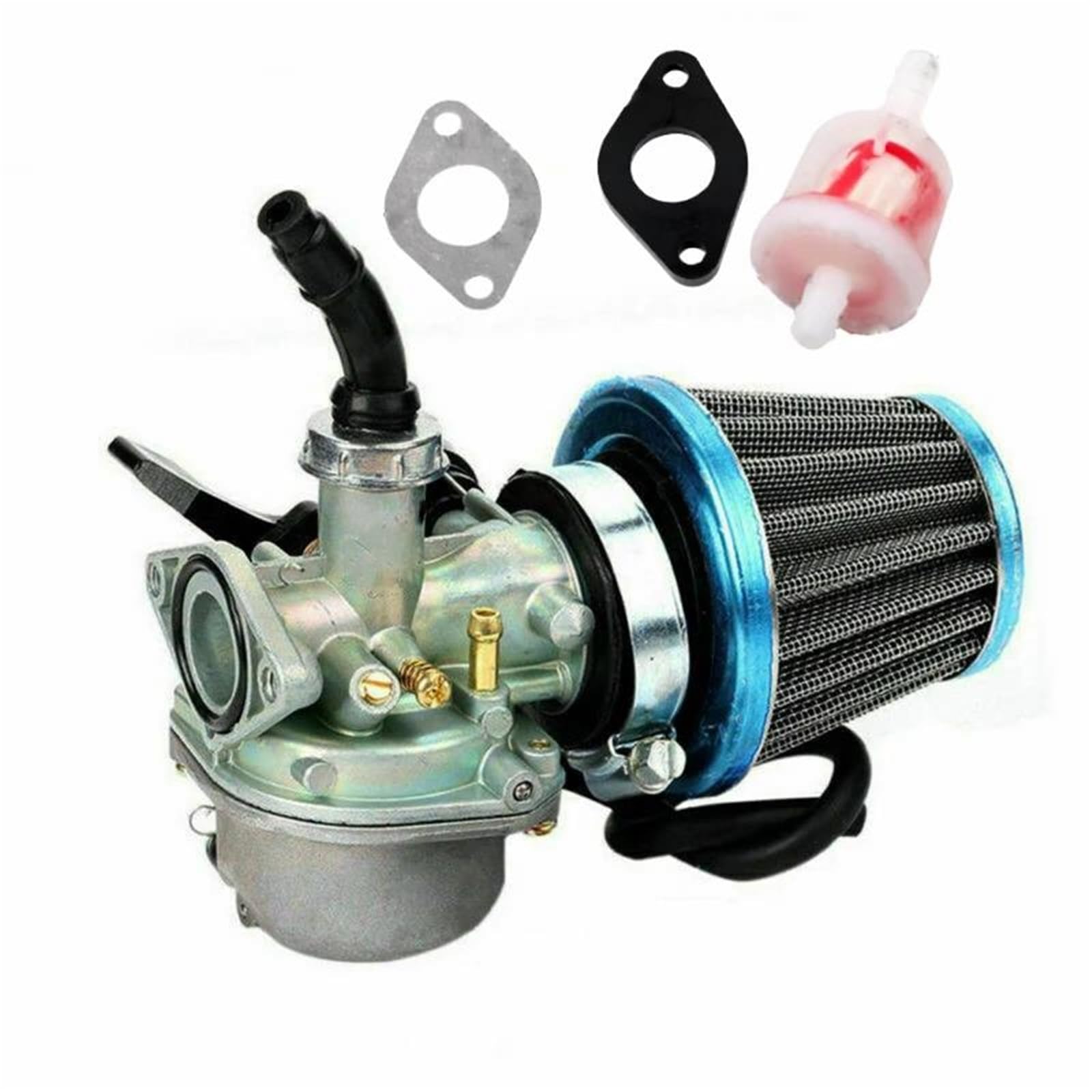 Motorrad Carburetor Universal Vergaser Für 50 70 90 110 125 Cc ATV Quad 4 Wheeler Dirt Bike Motorrad PZ19 19 Mm Mit Luftfilter Vergaser Vergaser Motor(Medium Suit) von AWGNTQQ