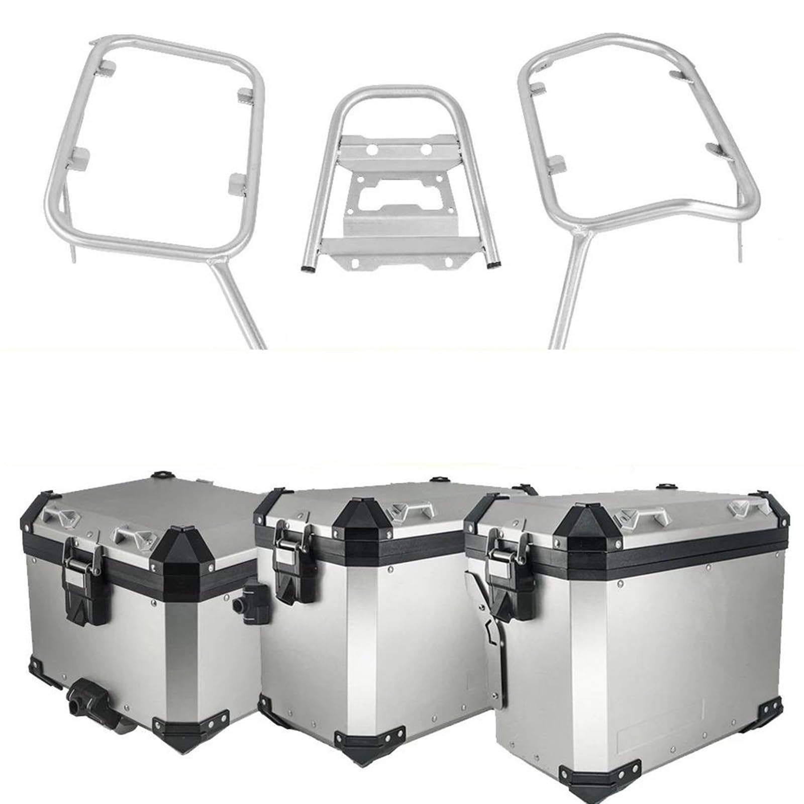 Motorrad Gepäckträger Für XADV 750 XADV750 2017-2020 Motorrad-Packtaschenkoffer Aluminium-Sattelträger Gepäckbox Edelstahlhalterung Motorradgepäckträger hinten(One Set-SL) von AWGNTQQ