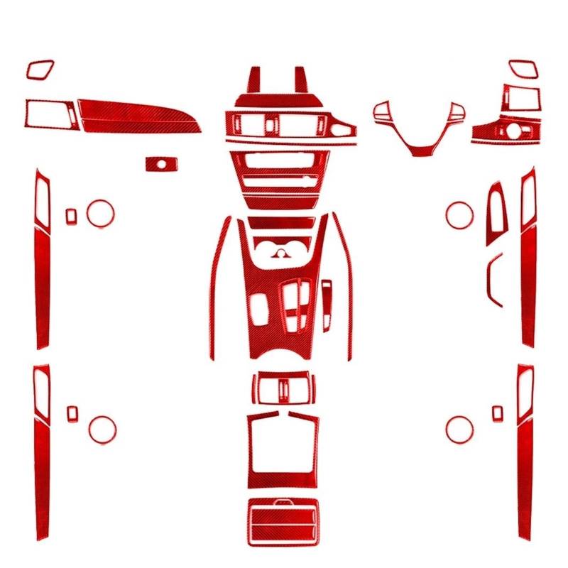 Schalttafelabdeckung Trims Für X3 Für X4 F25 F26 2011-2017 Geschmiedete Kohlefaser Zentrale Bedienfeldverkleidung Auto-Innenaufkleber Panel Schutz Rahmen Trim Aufkleber(Red Carbon FiberB) von AWGNTQQ