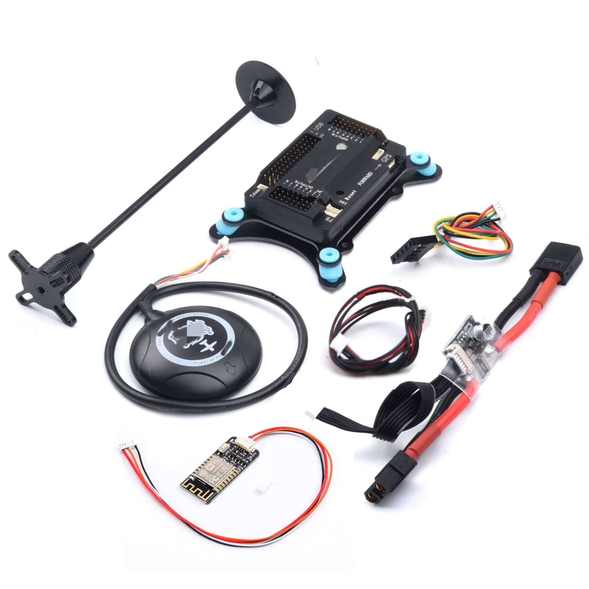 APM 2.8 Flugcontroller mit 8N -GPS -Kompass- und Leistungsmodul, die mit F450 S500 Remote FPV -Drohne und RC -Flugzeug kompatibel ist(WITH WIFI MODULE SET) von AWGSRZIU