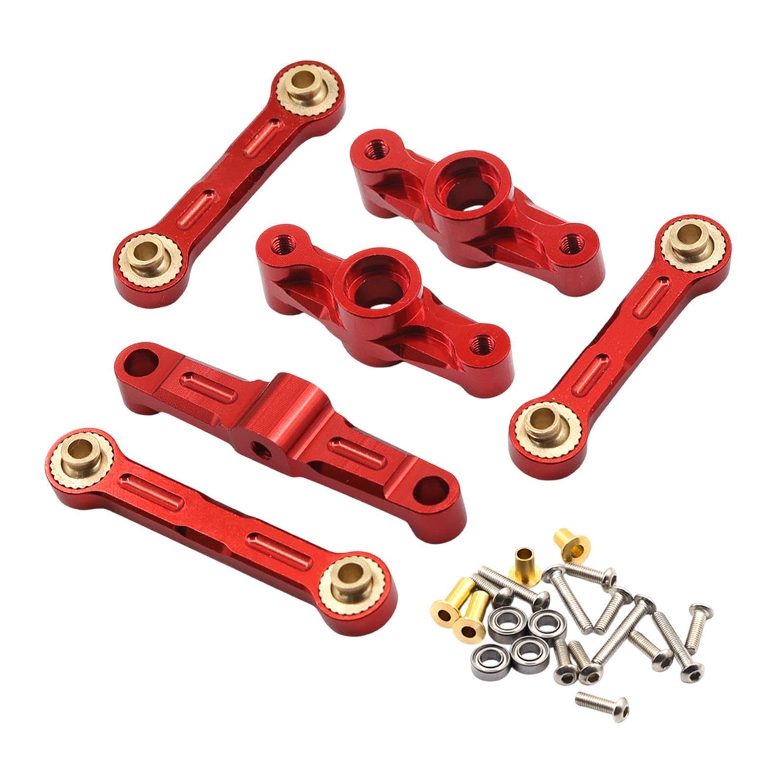 ＡＷＨＡＯ Kugellagerkurbel Lenkbaubaugruppe Arme Set RC Autoersatzzubehör RC Auto Modifikation Zubehör für TT02 TT 02d, Rot von ＡＷＨＡＯ