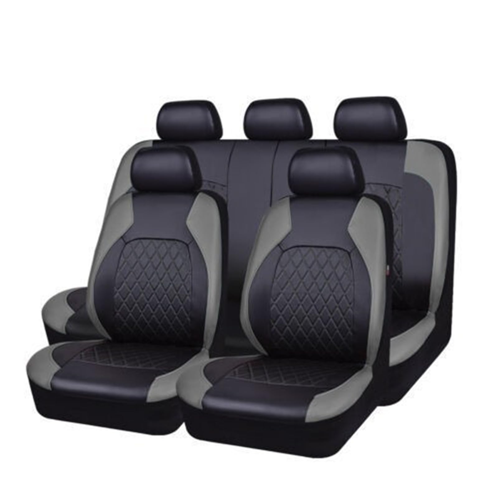 Autositzbezüge für Nissan Teana (J32) 2. Gen 2008-2012, PU-Leder Sitzschoner, wasserdichte autositzschoner -Sit Airbag Kompatibel, Wasserdicht rutschfest Auto-innenausstattungs,C-Gray+Black von AWPF