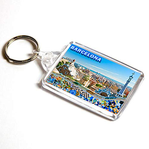 AWS Schlüsselanhänger Barcellona Spanien Souvenir Barcelona Spain Key Ring PVC von AWS