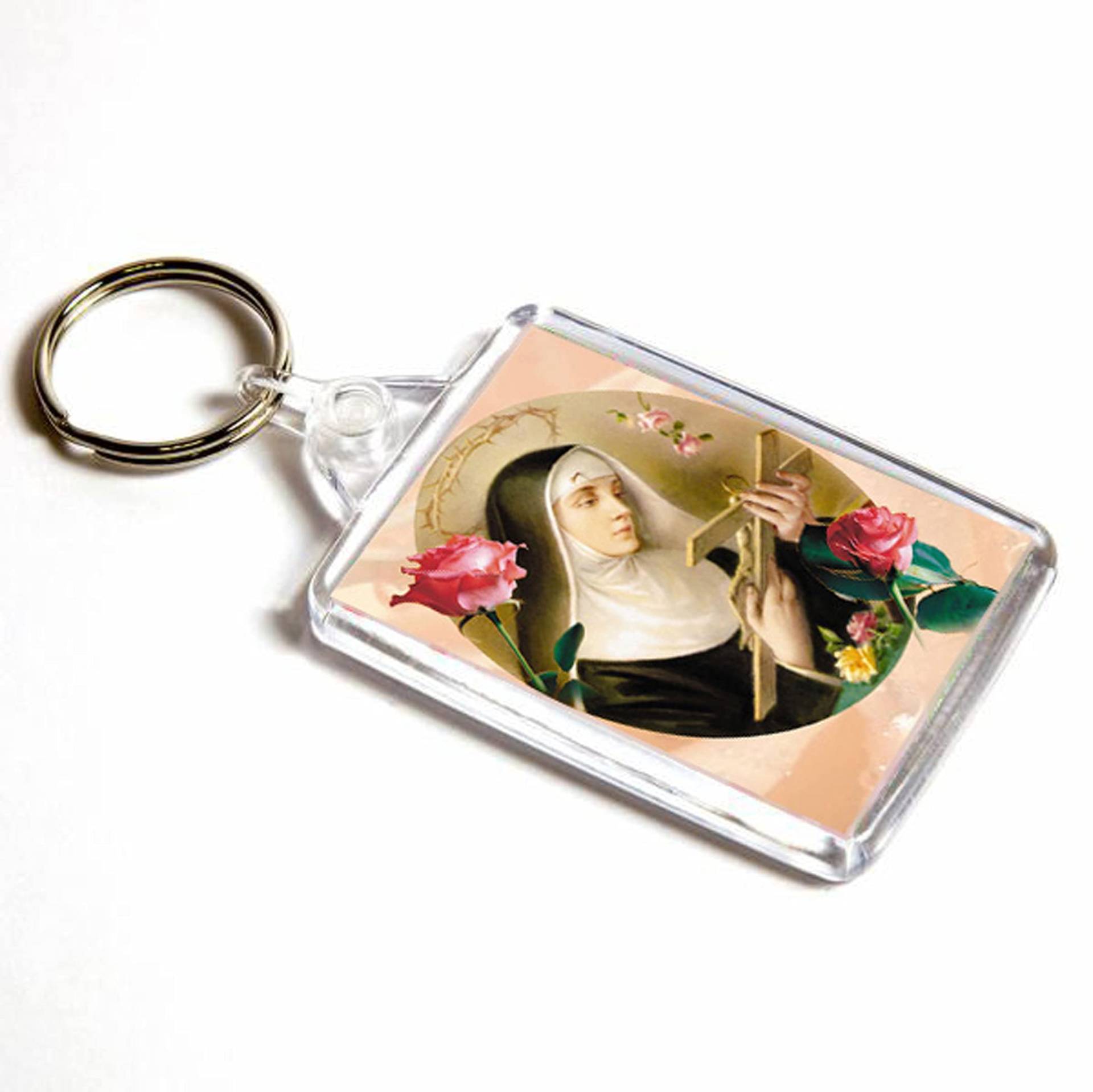 AWS Schlüsselanhänger Santino Santa Rita Da Cascia Key Ring aus PVC Vorbild von AWS