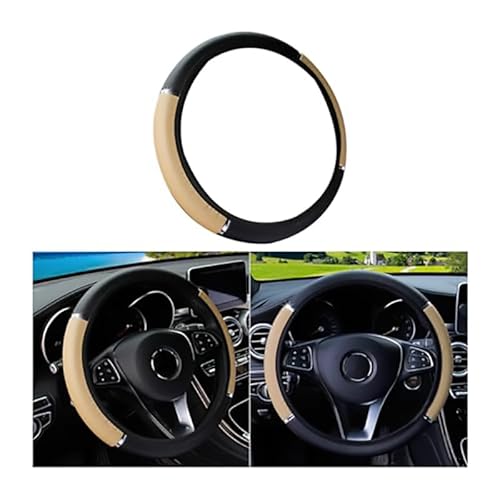 Auto Lenkradbezug, für Bentley Bentayga EWB SUV 2022-2023 Universal Breathable Anti Slip & Geruch frei Steering Lenkradschoner Auto Zubehör,Beige von AWZESHBK