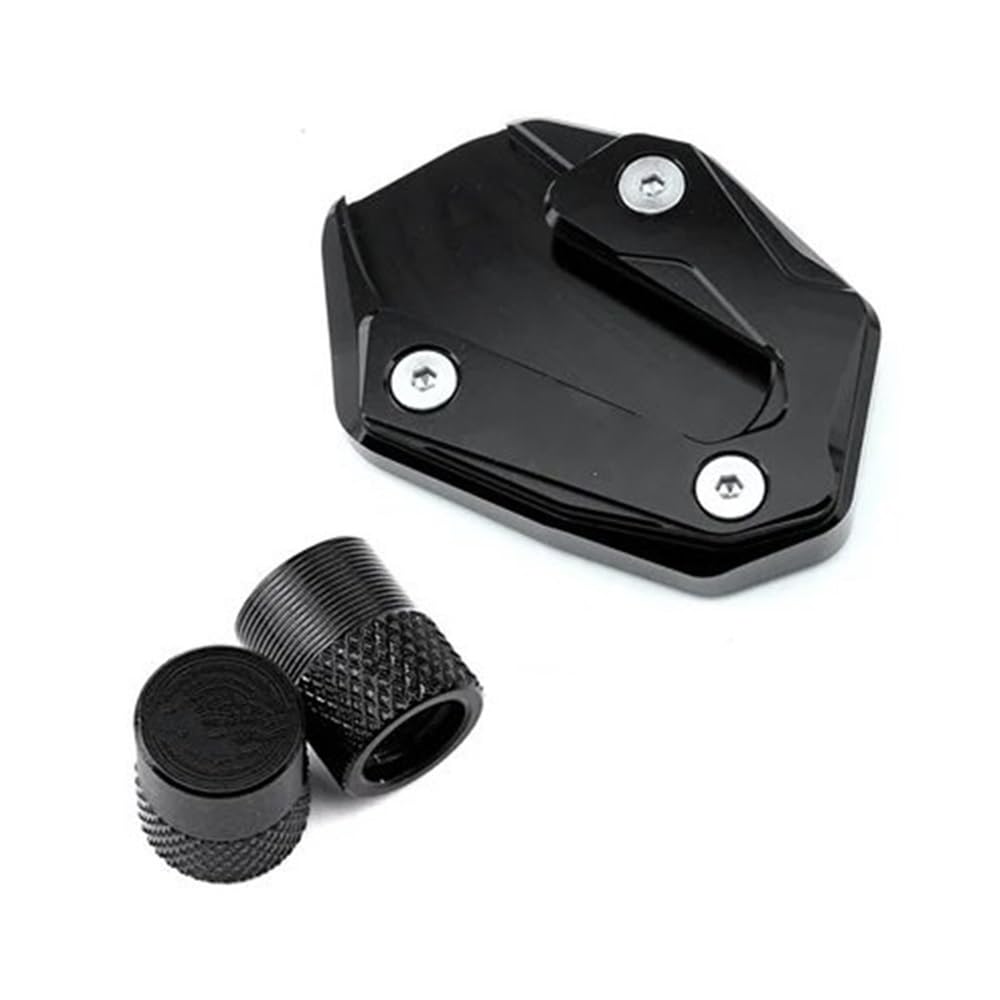 AXCAR Für FZ 25 Für FZ-25 Für FZ25 Für FAZER 2017-2024 + Zubehör Motorrad Kickstand Fuß Seite Stehen Enlarger Pad & Reifen Ventil Kappe Ständer Stützpolster(1 pcs Orange-01) von AXCAR