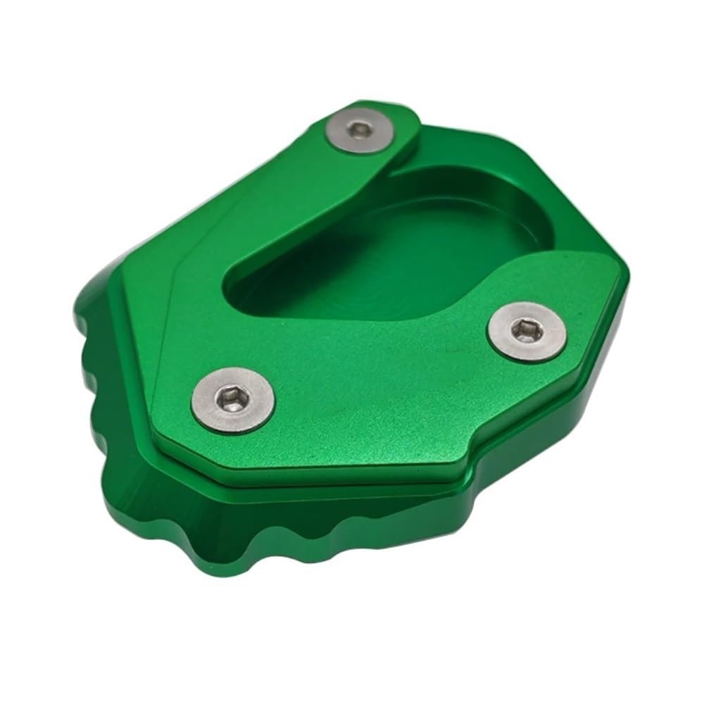 AXCAR Für K&awasaki Für Ninja 500 Für Ninja 500 2024-2025 Motorrad Zubehör Ständer Seite Stehen Verlängerung Enlarger Platte Pad Ständer Stützpolster(Green) von AXCAR