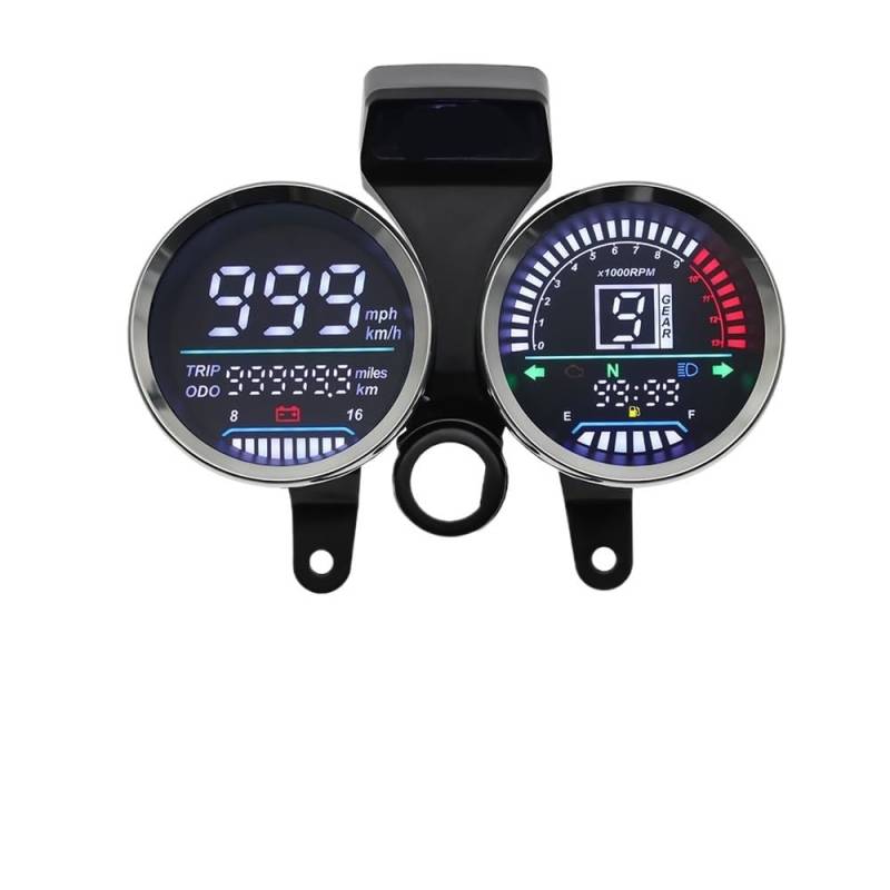 AXCAR Kilometerzähler Digitale Geschwindigkeit Tachometer Montage LCD-Computer-geschwindigkeitsmesser-grüne Gauge Getriebe Anzeige Meter Instrument Für GN 125 von AXCAR