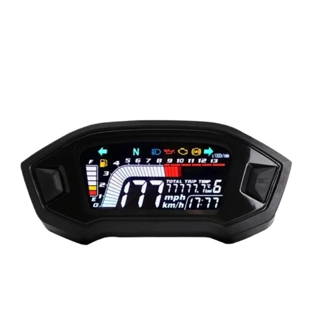 AXCAR Kilometerzähler Einstellbarer Motorrad-Tachometer, Optionale Hintergrundbeleuchtung, Digitaler, Drehzahlmesser, Instrumententafel-Messgerät Für 1,2,4 Zylinder von AXCAR