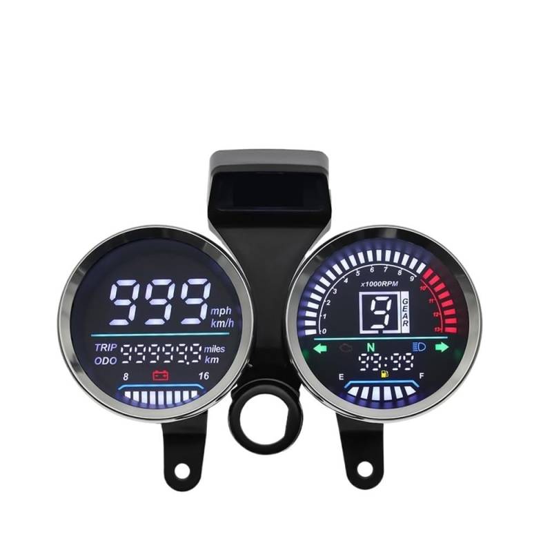 AXCAR Kilometerzähler Für GN 125 Motorrad Geschwindigkeit Tachometer Digital Meter LCD-Computer-geschwindigkeitsmesser-grüne Gauge Getriebe Anzeige Instrument von AXCAR