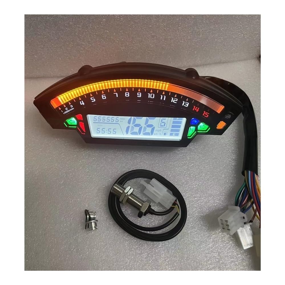 AXCAR Kilometerzähler Für Ninja Für ZX10R Für ZX-10R 2012-2017 Motorrad Tacho Digital Kometerzähler Drehzahlmesser Kraftstoff Gauge Meter(with Sensor) von AXCAR