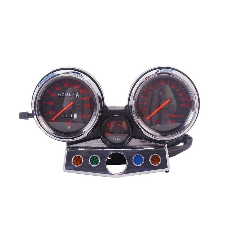 AXCAR Kilometerzähler Instrument Montage Messgeräte Cluster Tachometer Kilometerzähler Drehzahlmesser Für CB400 Für CB400SF Für MC31 Für CB 1995-1998(Red Digital Disc) von AXCAR