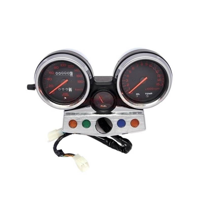 AXCAR Kilometerzähler Instrumentenbaugruppe Messgeräte Cluster Tachometer Kilometerzähler Drehzahlmesser Für CB400 1995 1996 1997 1998 Für CB 400 95-98(Red Digital Disc) von AXCAR