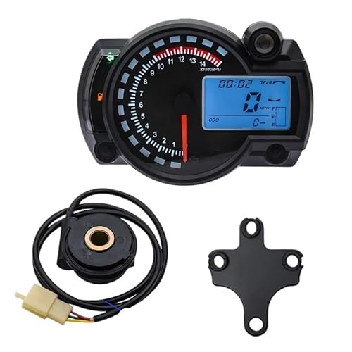 AXCAR Kilometerzähler LCD Digital Kilometerzähler Instrument Universal Für Motorrad 299 KM/H 7 Farben Speed ​​Gauge Meter Sensor Set(Sensor 2) von AXCAR