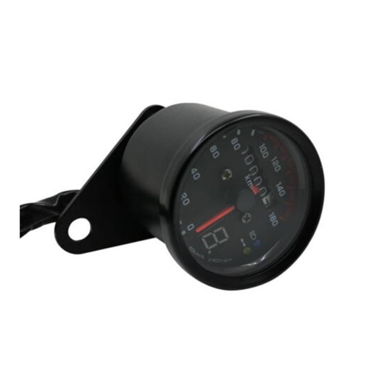 AXCAR Kilometerzähler Motorrad 0-180 Km/H Tachometer Kilometerzähler Gauge Instrument Mit Anzeige Für(Black) von AXCAR