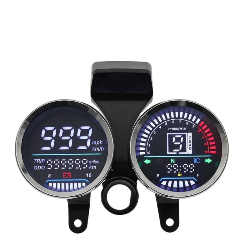 AXCAR Kilometerzähler Motorrad Geschwindigkeit Tachometer Digital Meter LCD-Computer-geschwindigkeitsmesser-grüne Gauge Getriebe Anzeige Instrument Für GN 125 von AXCAR