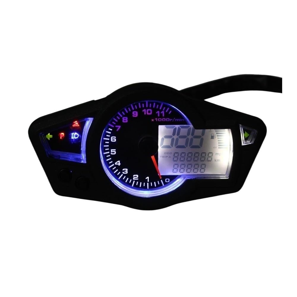 AXCAR Kilometerzähler Motorrad LCD Tacho Motorrad Digital Kilometerzähler Tachometer Tachometer Für 2 & 4 Zylinder von AXCAR