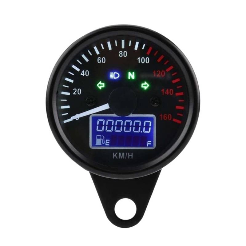 AXCAR Kilometerzähler Motorrad-Tachometer, Digitaler Motorrad-Tachometer, Geschwindigkeitsmesser, Kilometerzähler, Drehzahlmesser, Universelles Digitales Messgerät(Black) von AXCAR