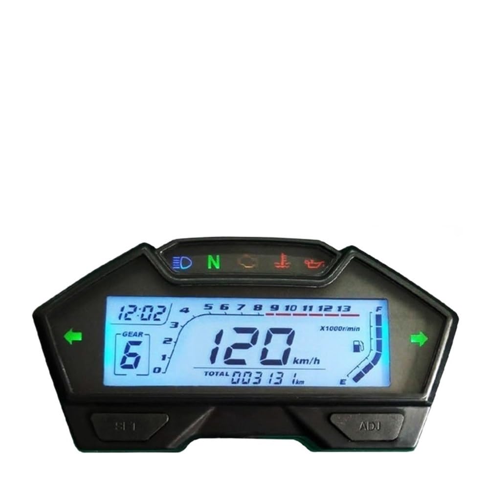 AXCAR Kilometerzähler Motorrad Tachometer Einstellbare Geschwindigkeit Kilometerzähler Drehzahlmesser 12V LCD Digital Manometer Panel Tachometer Kilometerzähler von AXCAR