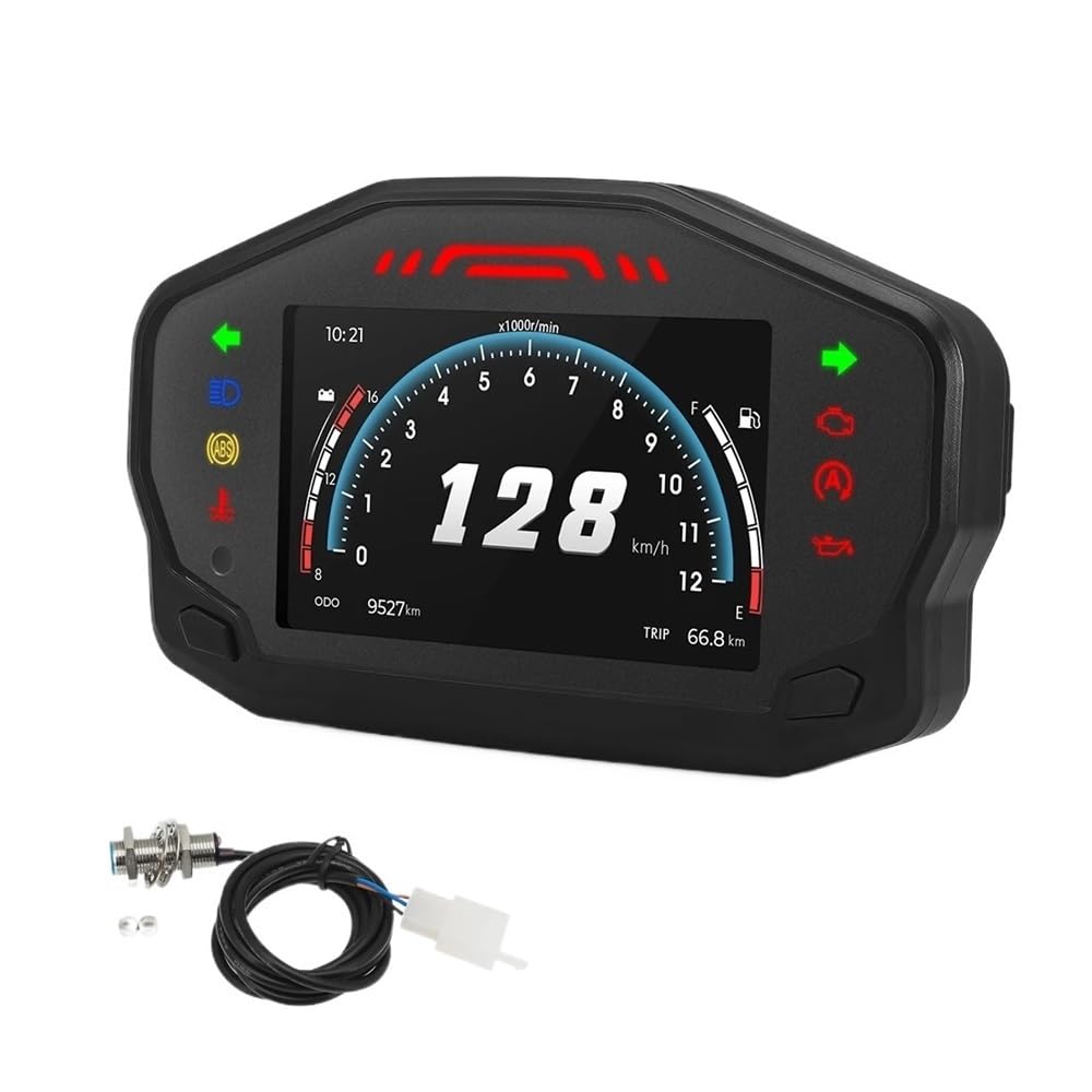 AXCAR Kilometerzähler Motorrad Tachometer Tft Tpms Geschwindigkeit Meter Odemeter Tachometer Mit Halterung Kann Daten Chinesisch/Englisch FÜR 2/4 Zylinder(with Sensor) von AXCAR