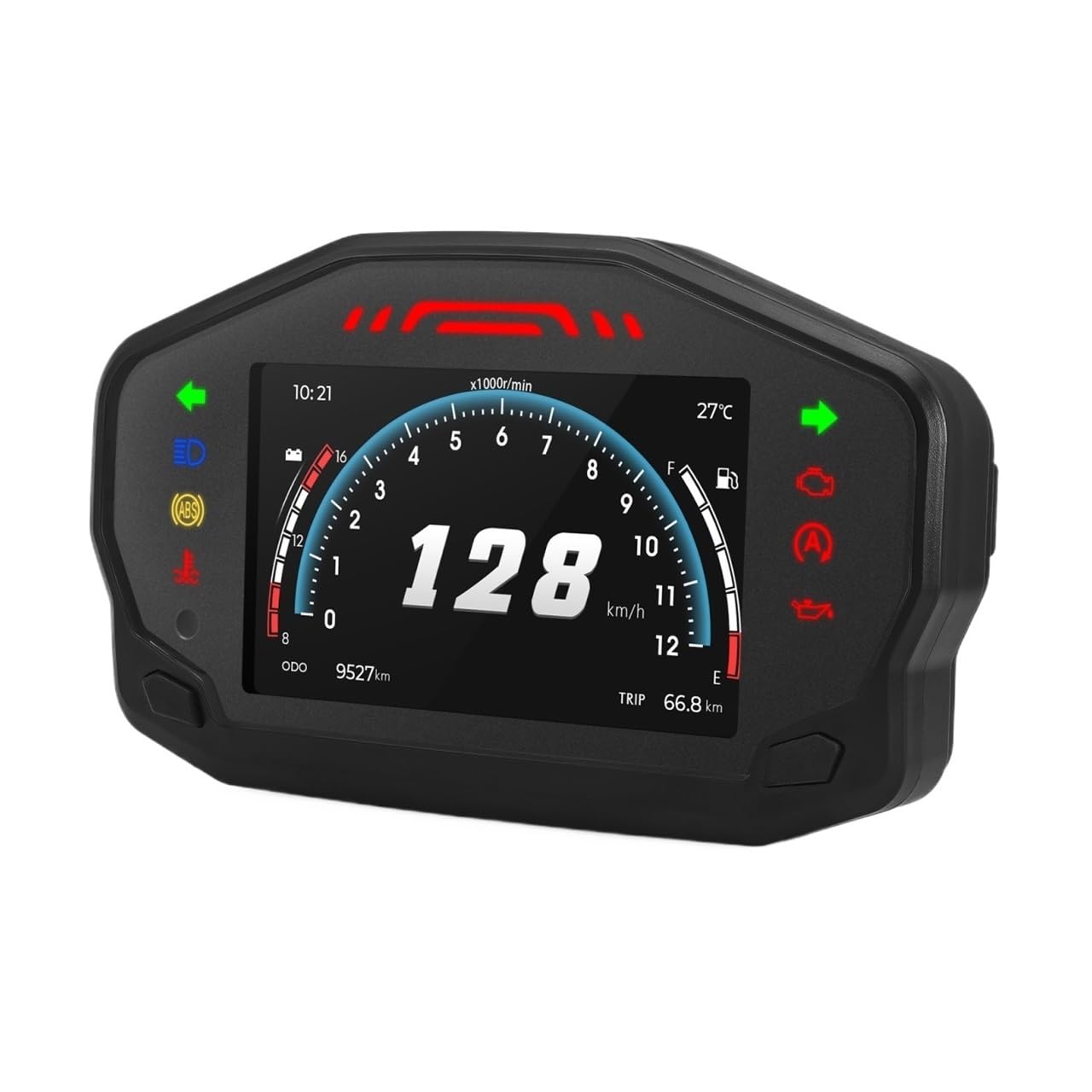 AXCAR Kilometerzähler Universal 12v Moto Dashboard Bildschirm Motorrad Tacho LCD Instrument Panel Kilometerzähler Tachometer Für 2/4 Zylinder 2023(No Sensor) von AXCAR