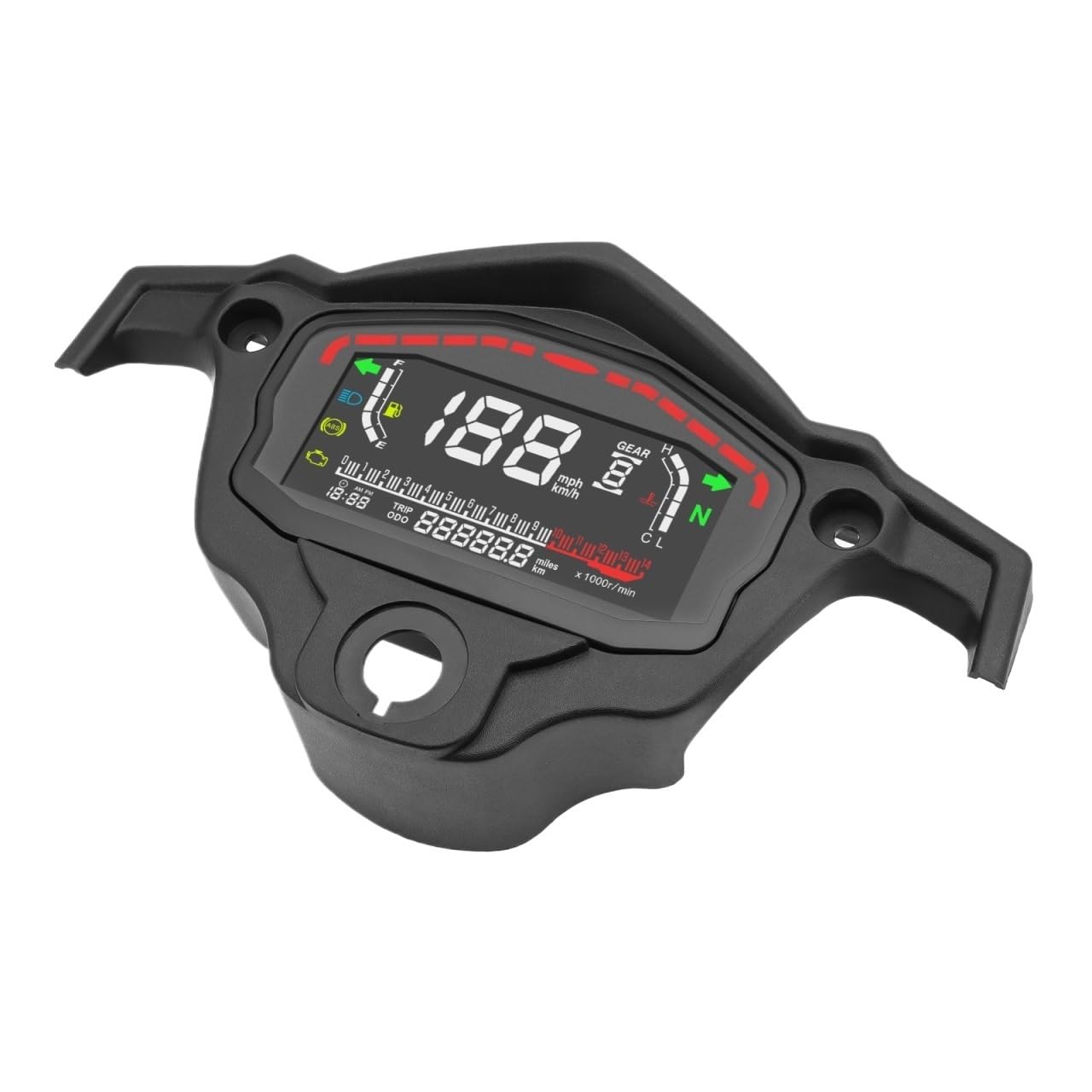 AXCAR Kilometerzähler Universal Motorrad Digital Tacho Kilometerzähler Hintergrundbeleuchtung Moto Dashboard Für D&ucati Für K&awasaki 2,4 Zylinder(with Bracket) von AXCAR